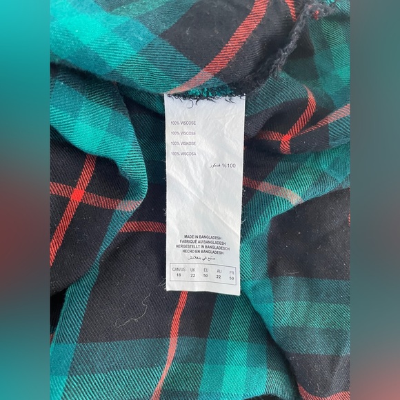 Green/Black/Orange Plaid Bell Sleeve Love & Legend Button Down Top - Picture 8 of 10